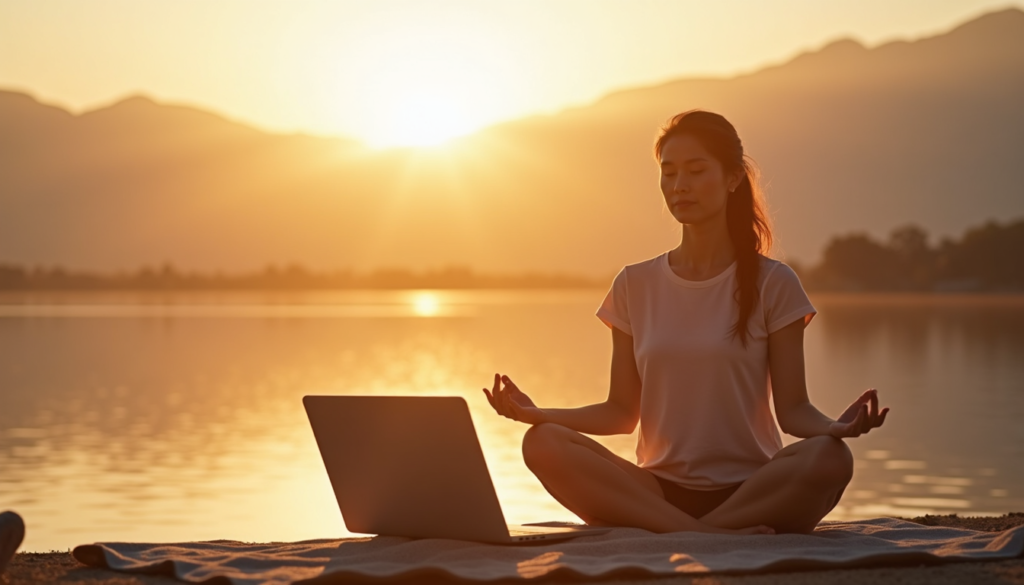 Professional taking a mindful pause to find balance under pressure